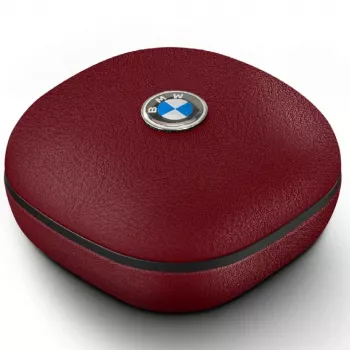 BMW Bluetooth TWS slušalice Leather Metal Logo ENC crvene
