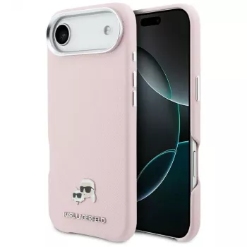 KARL LAGERFELD Karl & Choupette Head Pins Saffiano MagSafe futrola za Apple iPhone Air, roza
