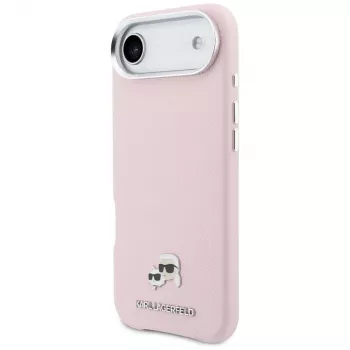 KARL LAGERFELD Karl & Choupette Head Pins Saffiano MagSafe futrola za Apple iPhone Air, roza