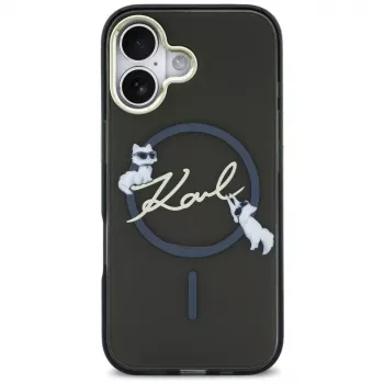 Karl Lagerfeld IML Choupettes KarlScript Logo MagSafe futrola za iPhone Air, crna