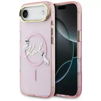 KARL LAGERFELD IML Choupettes KarlScript Logo MagSafe futrola za iPhone Air, roza