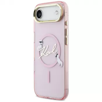KARL LAGERFELD IML Choupettes KarlScript Logo MagSafe futrola za iPhone Air, roza