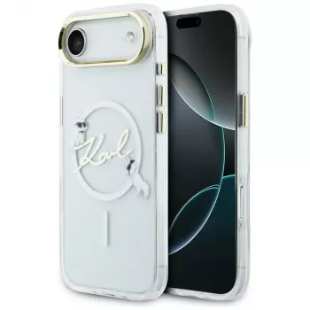 Karl Lagerfeld IML Choupettes KarlScript Logo MagSafe futrola za iPhone Air, prozirna