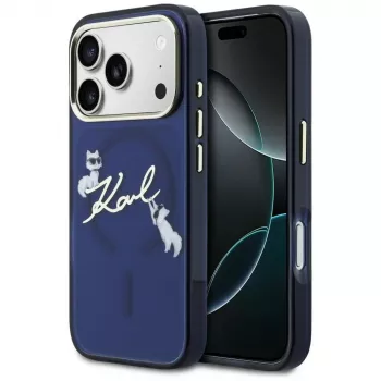 KARL LAGERFELD IML Choupettes KarlScript Logo MagSafe futrola za Apple iPhone 17 Pro Max - plava