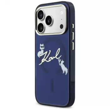 KARL LAGERFELD IML Choupettes KarlScript Logo MagSafe futrola za Apple iPhone 17 Pro Max - plava