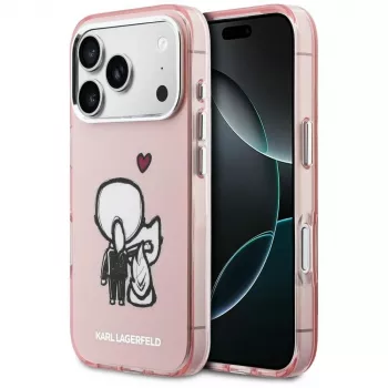 KARL LAGERFELD Karl & Choupette Back MagSafe maska za iPhone 17 Pro, ružičasta