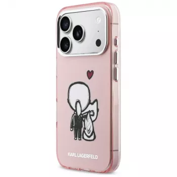 KARL LAGERFELD Karl & Choupette Back MagSafe maska za iPhone 17 Pro, ružičasta