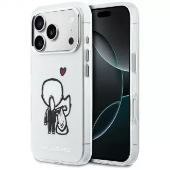 Karl Lagerfeld Karl & Choupette Back MagSafe maska za iPhone 17 Pro Max, prozirna