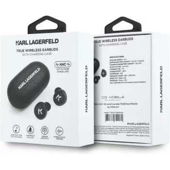 Karl Lagerfeld Saffiano Logo ENC TWS slušalice, crne