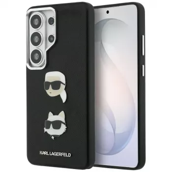 Karl Lagerfeld Saffiano Double Heads Metal maska za Samsung Galaxy S26 Ultra, crna