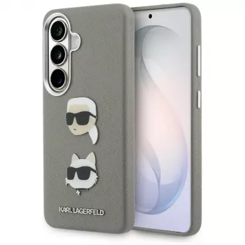 Karl Lagerfeld Saffiano Double Heads Metal maska za Samsung Galaxy S26, srebrna