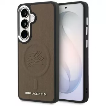 KARL LAGERFELD Embossed Ring Initials MagSafe maska za Samsung Galaxy S26+, smeđa