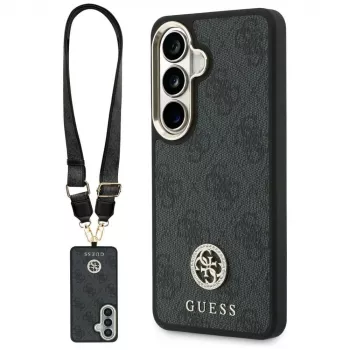 Guess 4G Big Rhinestone Triangle Strap MagSafe set kućišta za telefon za Samsung Galaxy S26 - crno