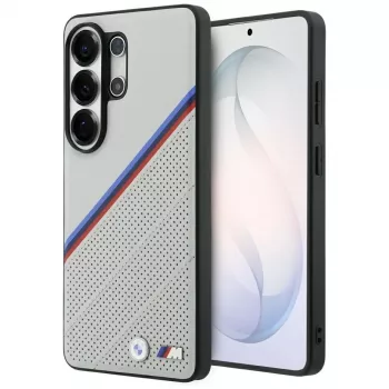 BMW Tricolor Metal Logo MagSafe maska za Samsung Galaxy S26 Ultra siva