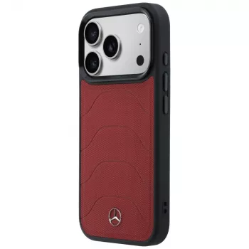 Mercedes kožna mesh maska s Bow Line MagSafe za iPhone 17 Pro Max crvena