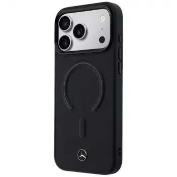 Mercedes Leather 3D MagSafe maska za iPhone 17 Pro Max crna