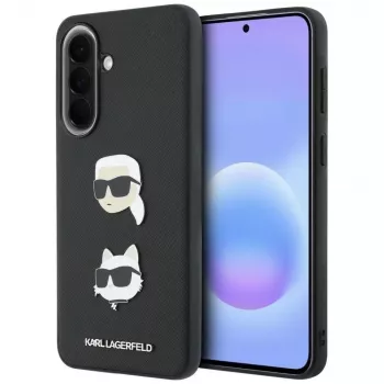 KARL LAGERFELD zaštitna futrola za Samsung Galaxy A57 5G, crna, s Karl & Choupette Heads, Pins & Logo