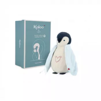 Kaloo Complices Penguin plišana noćna lampica s LED rasvjetom u 7 boja i uspavankama
