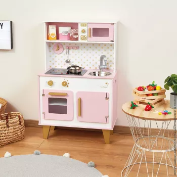 Janod Candy Chic velika drvena kuhinja za igru sa zvukom