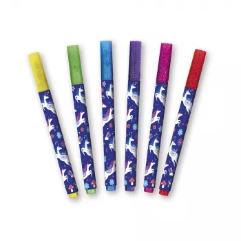 Janod glitter flomasteri 6 boja Unicorns Dreamland 6+