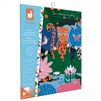Janod kreativni set kristalnog mozaika koji svijetli u mraku - Night Jungle - kreativna aktivnost za djecu od 6 godina