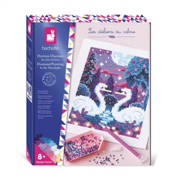Janod set za diamond painting koji svijetli u mraku Mjesečina noćna scena 8+