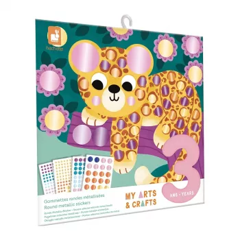 Janod My Arts & Crafts 3+ kreativni set umjetničkih naljepnica s metalik okruglim naljepnicama