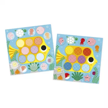 Janod My Arts & Crafts kreativni set za 2-godišnjake, okrugle naljepnice „Rund um den Teich“