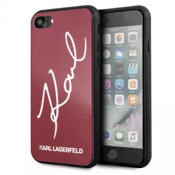Karl Lagerfeld KLHCI8DLKSRE Signature Glitter tvrda futrola za iPhone 7/8/SE 2020/SE 2022, crvena