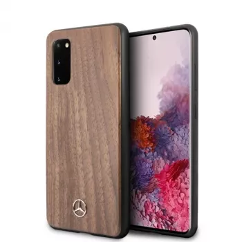 MERCEDES-BENZ Wood Line Walnut tvrda futrola za Samsung Galaxy S20 (SM-G980) - smeđa