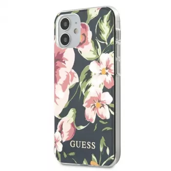 Guess Flower Collection stražnja futrola za Apple iPhone 12 Mini - tamnoplava