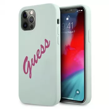 Guess Silicone Vintage tvrda futrola za Apple iPhone 12 / 12 Pro 6,1 inch - plavo-fuksija
