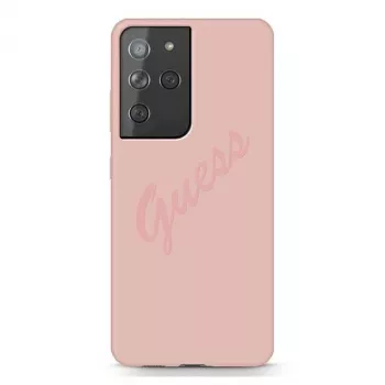 Guess GUHCS21LLSVSPI Script Vintage tvrda futrola za Samsung Galaxy S21 Ultra (SM-G998) - ružičasta