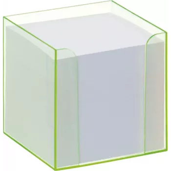 Folia 9907/4 Note Box with Fluorescent Green Edge and Paper Cube
