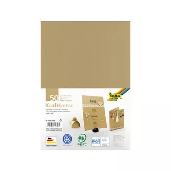 Folia Kraft Cardboard Brown 230 g/m² 50 Sheets - A4