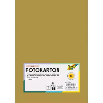 Folia 614/50 65 - Gold - Solid Color - A4 (210 x 297 mm) - 300 g/m² - Matte - 50 Sheets
