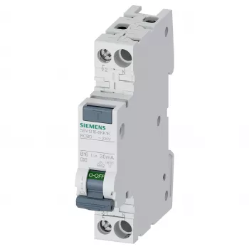Siemens 5SV13166KK16 RCBO 2-polni 16 A 30 mA, B-karakteristika, tip A, 6 kA