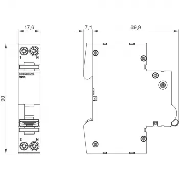 Siemens 5SV6016-7KK16 zaštitni prekidač od požara (AFDD) s MCB C16 2-polni 230V 1TE
