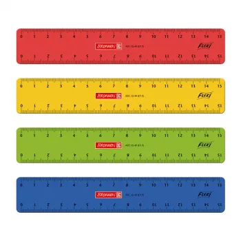 BRUNNEN Ruler 15.0 cm Assorted Colors Red Yellow Green Blue