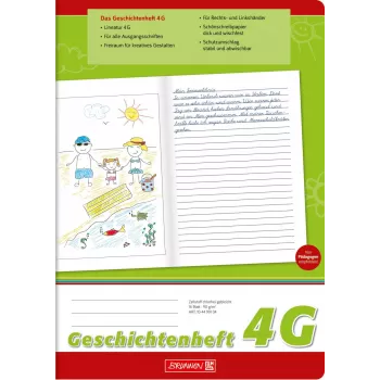 BRUNNEN Geschichtenheft A4 Lineatur 4G 16 Sheets Exercise Book