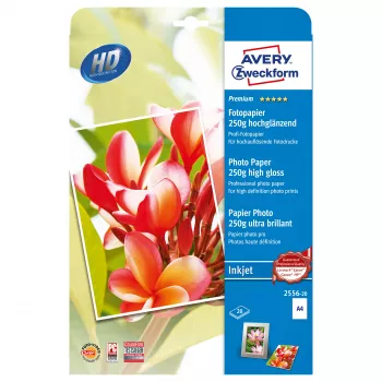 Avery Zweckform 2556-20 premium sjajni foto papir, sjajni, A4, 250 g/m², 20 listova