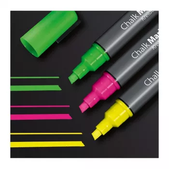 SIGEL Liquid Chalk Marker set na bazi vode brišući ružičasti zeleni žuti 3 komada