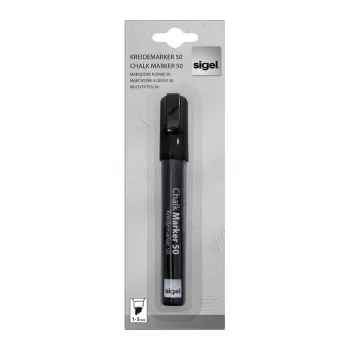 SIGEL kreda marker 50 Chalk Marker klinasti vrh 1-5 mm crni 1 komad