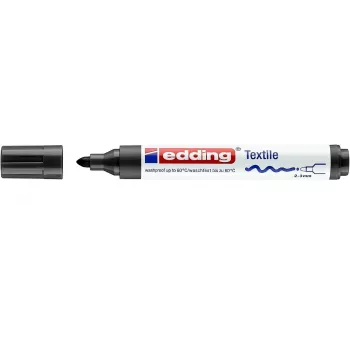 EDDING 4500 tekstilni marker crni okrugli vrh 2-3 mm permanentni pokrivni pigmentna tinta na bazi vode 1 komad