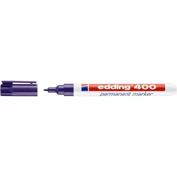 EDDING 400 permanentni marker ljubičasti okrugli vrh 1 mm plastično tijelo za karton staklo kožu metal plastiku drvo