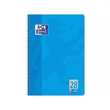 Oxford College blok Touch A4+ kockasti Sea Blue 80 listova 160 stranica spiralno uvezan mikroperforiran 4 rupe 90 g/m² Optik Paper FSC certificiran