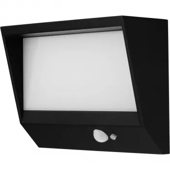 REV Ritter LED solarna zidna svjetiljka Lumus 110lm aluminij crna s detektorom pokreta 2022001300