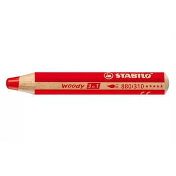 STABILO Woody 3 u 1 višenamjenska olovka - crvena - PEFC certificirana - 10 mm mina - pojedinačno