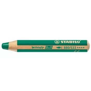 STABILO woody 3 u 1 olovka u boji - zelena - 10 mm mina - 1 komad