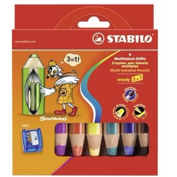 STABILO woody 3 u 1 Multi pakiranje od 6 komada - razne boje